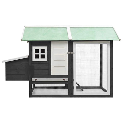 Vidaxl Chicken Coop 170x81x110 cm Festkiefernkiefernholz Holz grau