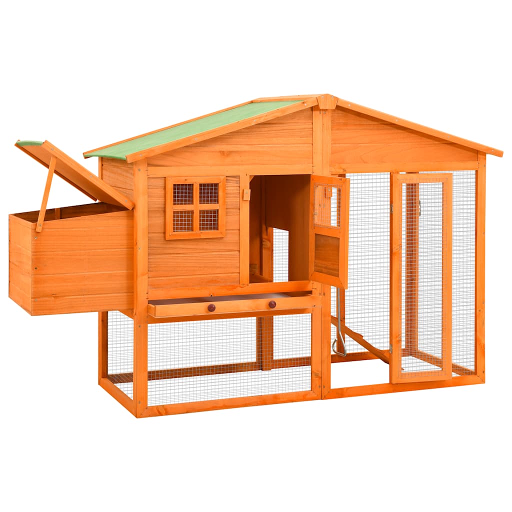 Vidaxl Chicken Coop mit Nest Box Solid Pinewood
