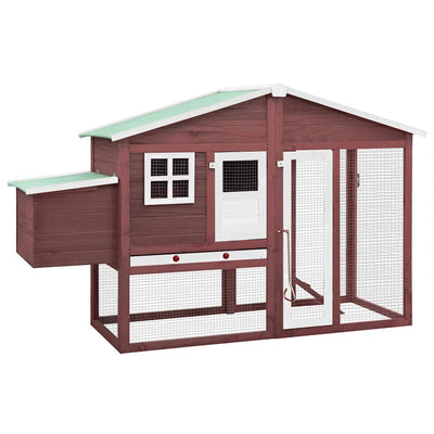 Vidaxl Chicken Coop mit Nest Box Feste Vurenhout Mokka und Weiß