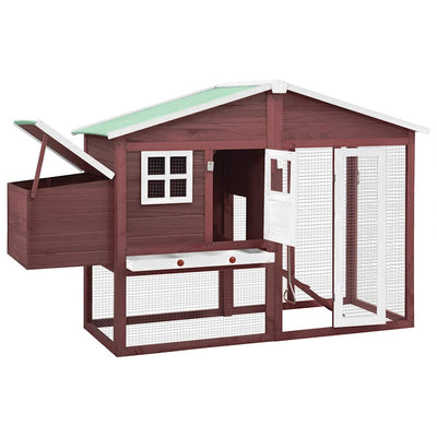 Vidaxl Chicken Coop mit Nest Box Feste Vurenhout Mokka und Weiß