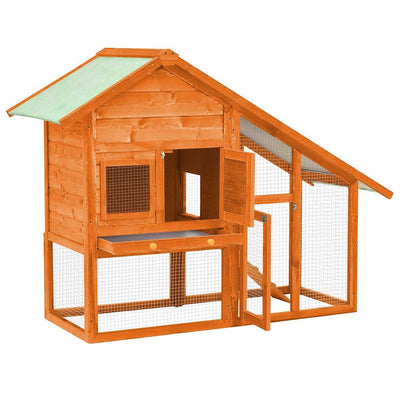 Vidaxl Kaninchenhutch 140x63x120 cm Festkieferholz
