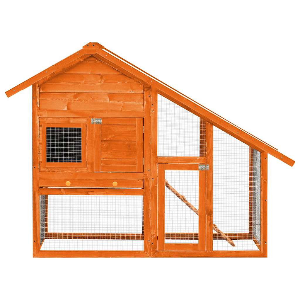 Vidaxl Kaninchenhutch 140x63x120 cm Festkieferholz