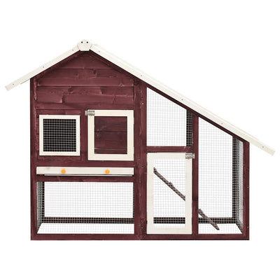 VIDAXL -Kaninchenhütte 140x63x120 cm fester Vurenhout Mokka und Weiß