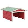 VIDAXL -Abdeckung für Rasenmäher 72x87x50 cm Vurenhout rot und weiß