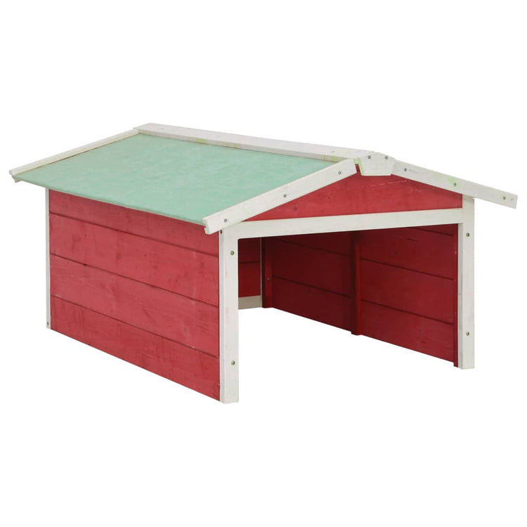 VIDAXL -Abdeckung für Rasenmäher 72x87x50 cm Vurenhout rot und weiß