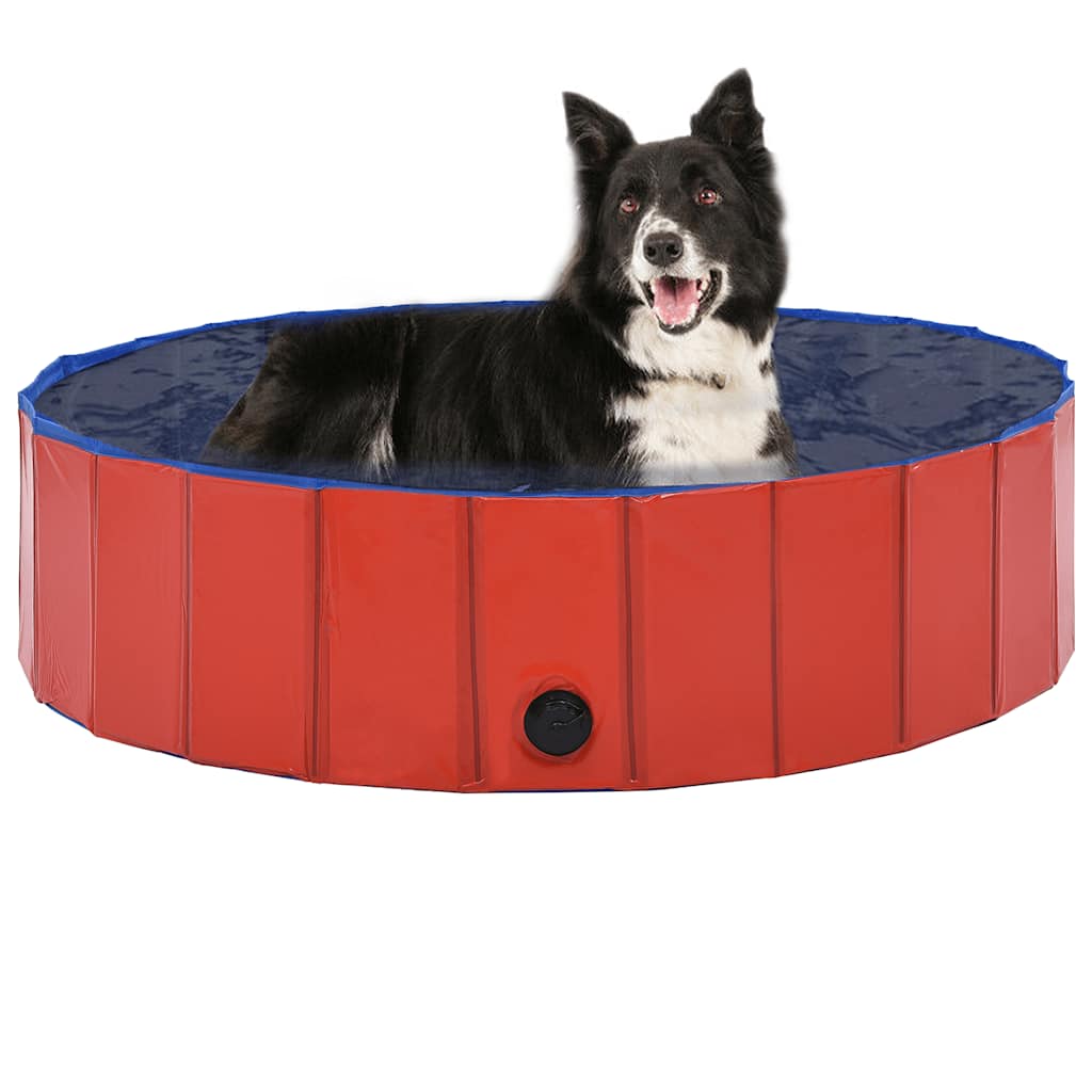 Vidaxl Dog Swimmingpool zusammenklappbar 120 x 30 cm PVC Rot