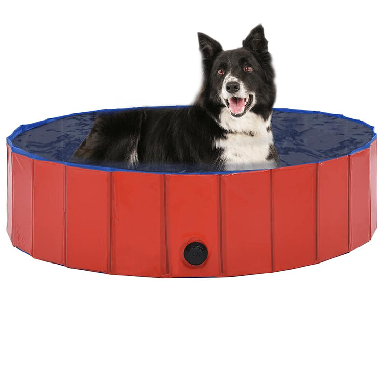 Vidaxl Dog Swimmingpool zusammenklappbar 120 x 30 cm PVC Rot