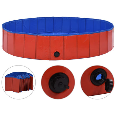 Vidaxl Dog Swimmingpool zusammenklappbar 160 x 30 cm PVC Rot