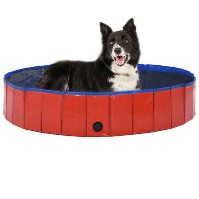 Vidaxl Dog Swimmingpool zusammenklappbar 160 x 30 cm PVC Rot