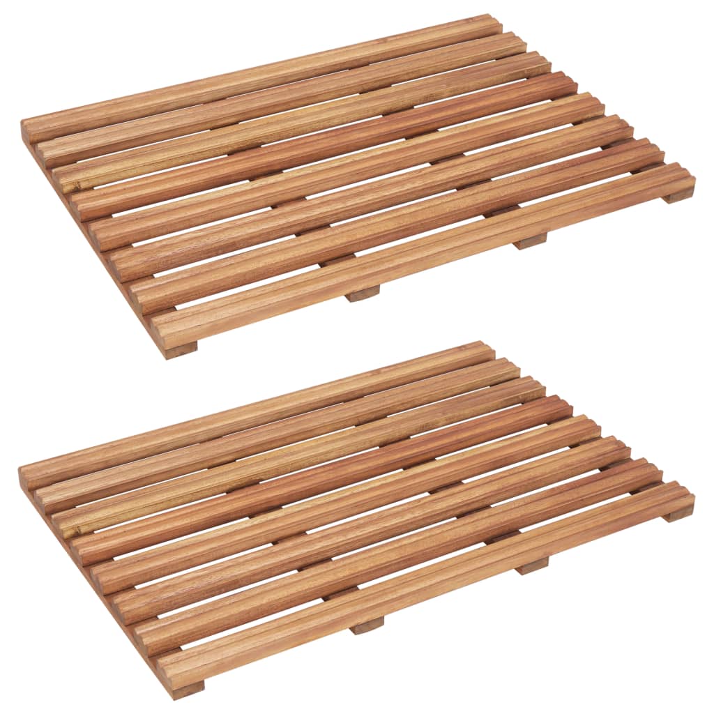 Vidaxl Badmatten 2 Stcs Festes Akazienholz 56x37 cm