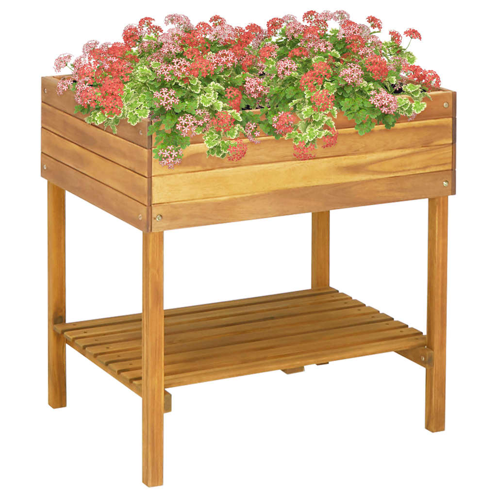 VIDAXL -Pflanzer erhöht 78,5 x 58,5 x 78,5 cm Festes Akazienholz