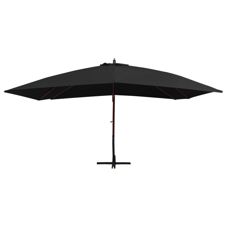 Vidaxl schwimmend Parasol mit Holzstange 400x300 cm schwarz