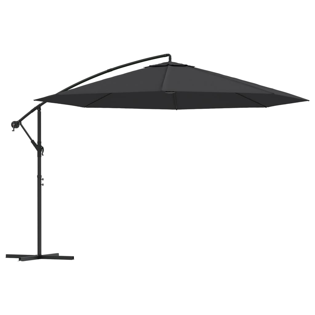 Vidaxl -schwimmendes Parasol mit Aluminiumpol 350 cm Schwarz