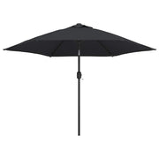 Vidaxl -Parasol mit LED -Beleuchtung und Stahlpol 300 cm schwarz - afbeelding 2