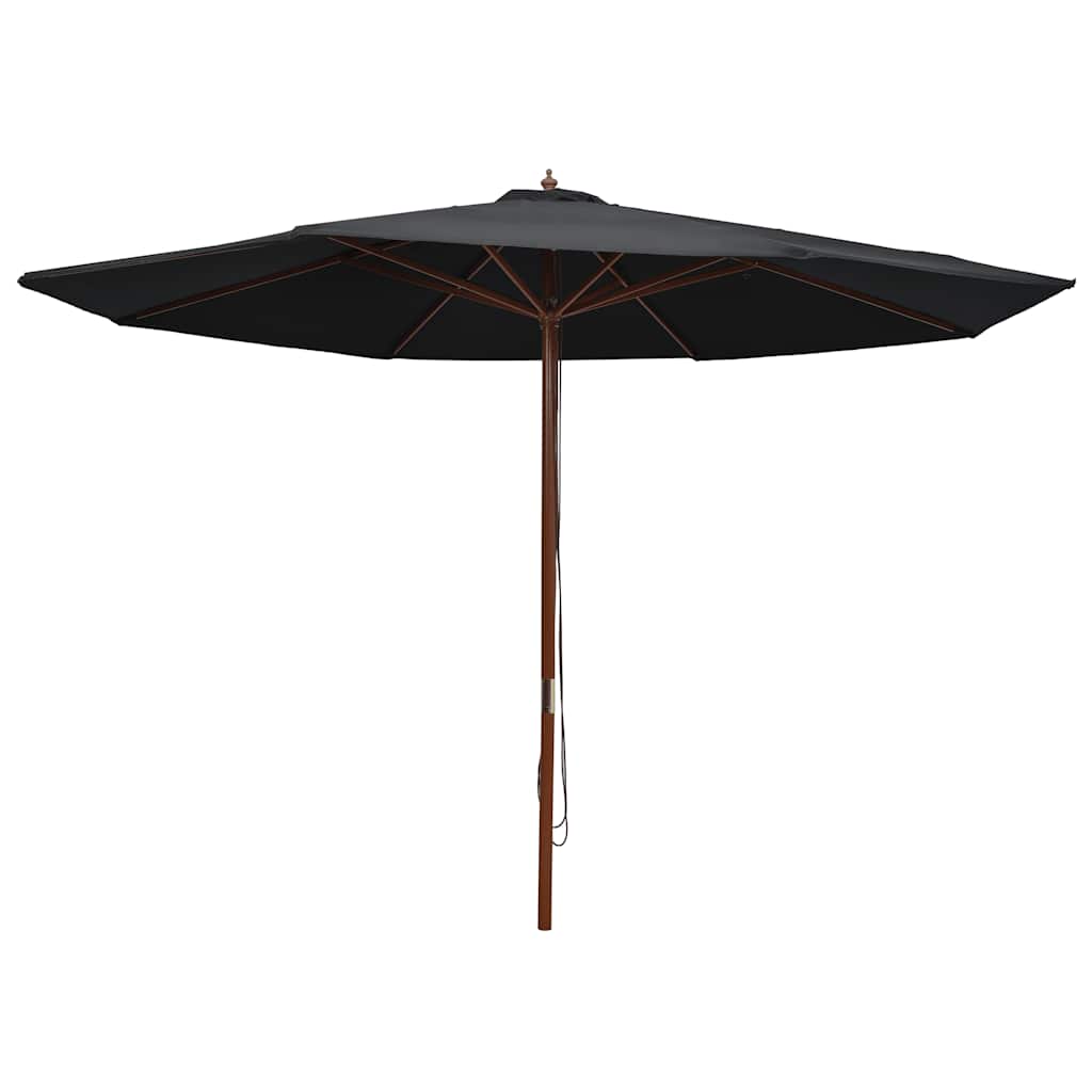 Vidaxl Parasol mit Holzstange 350 cm schwarz
