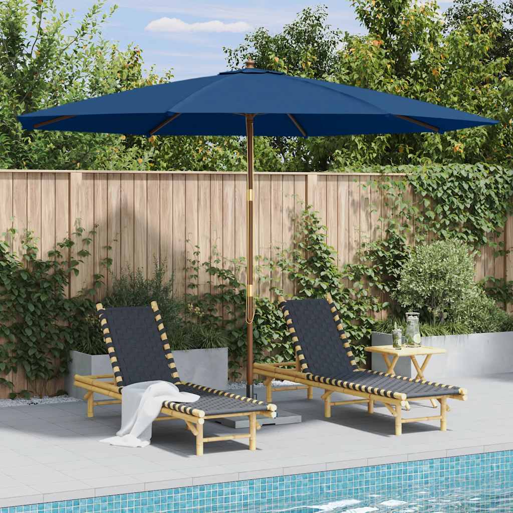 Vidaxl -Parasol mit Holzstange 350 cm blau