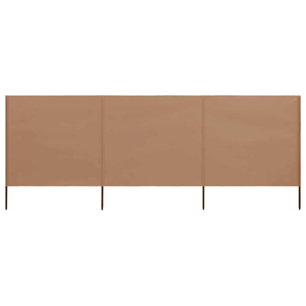 Vidaxl Windschutzscheibe 3 Paneele 400x80 cm Stofftaupe