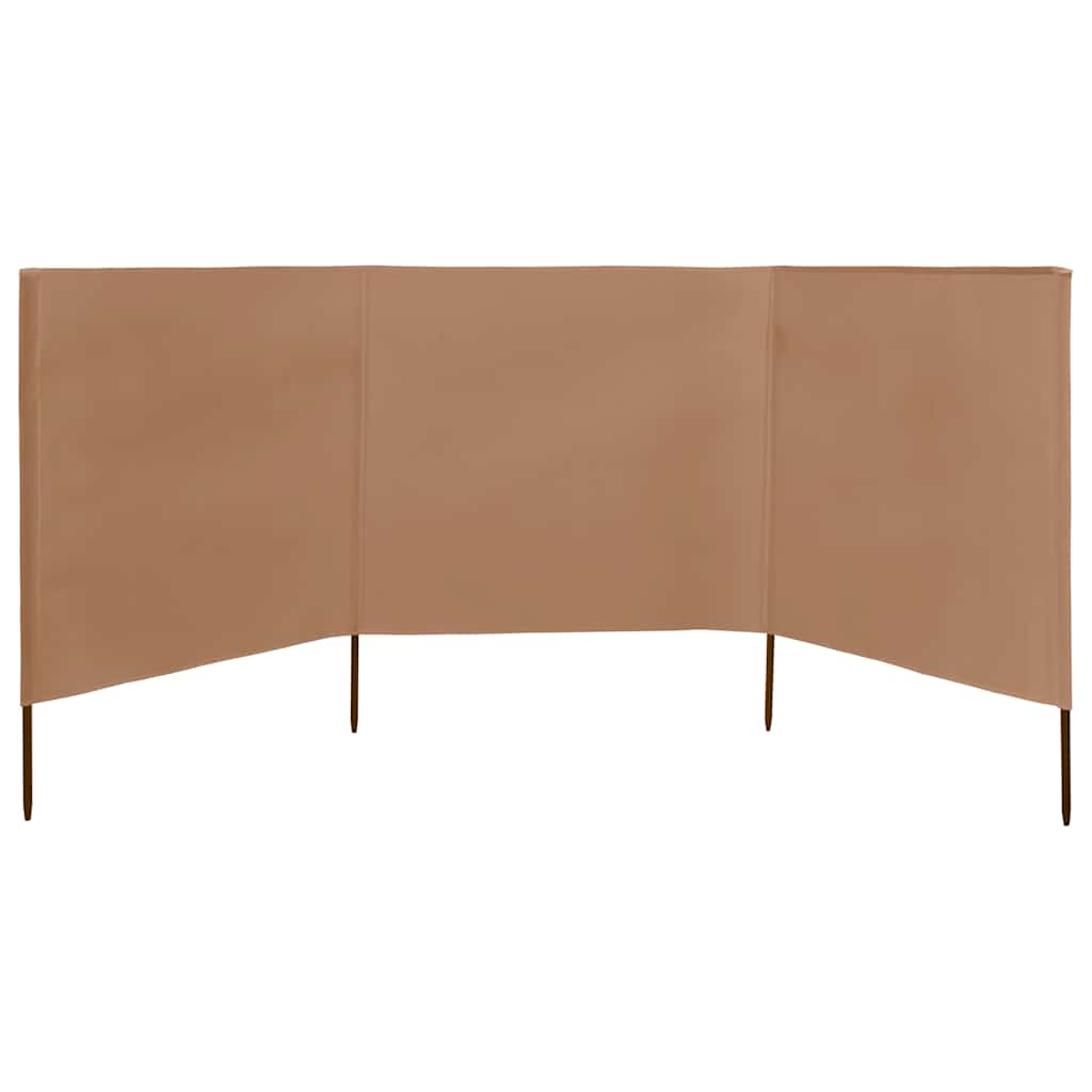 Vidaxl Windschutzscheibe 3 Paneele 400x80 cm Stofftaupe
