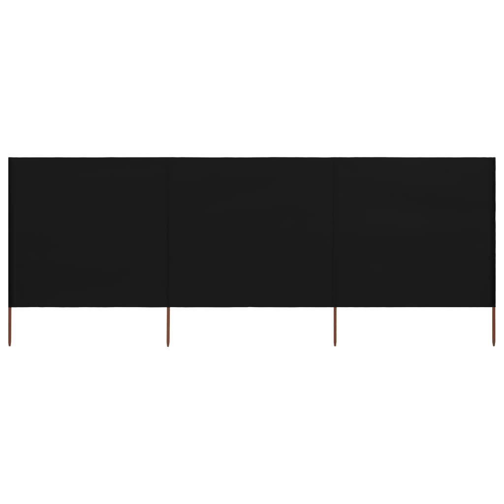 Vidaxl Windschutzscheibe 3 Paneele 400x80 cm Stoff schwarz