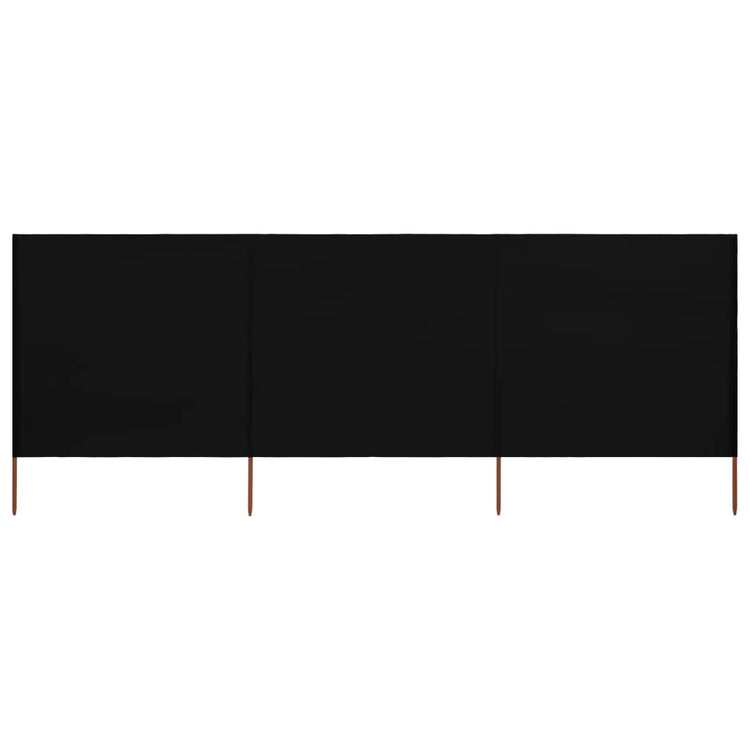 Vidaxl Windschutzscheibe 3 Paneele 400x80 cm Stoff schwarz