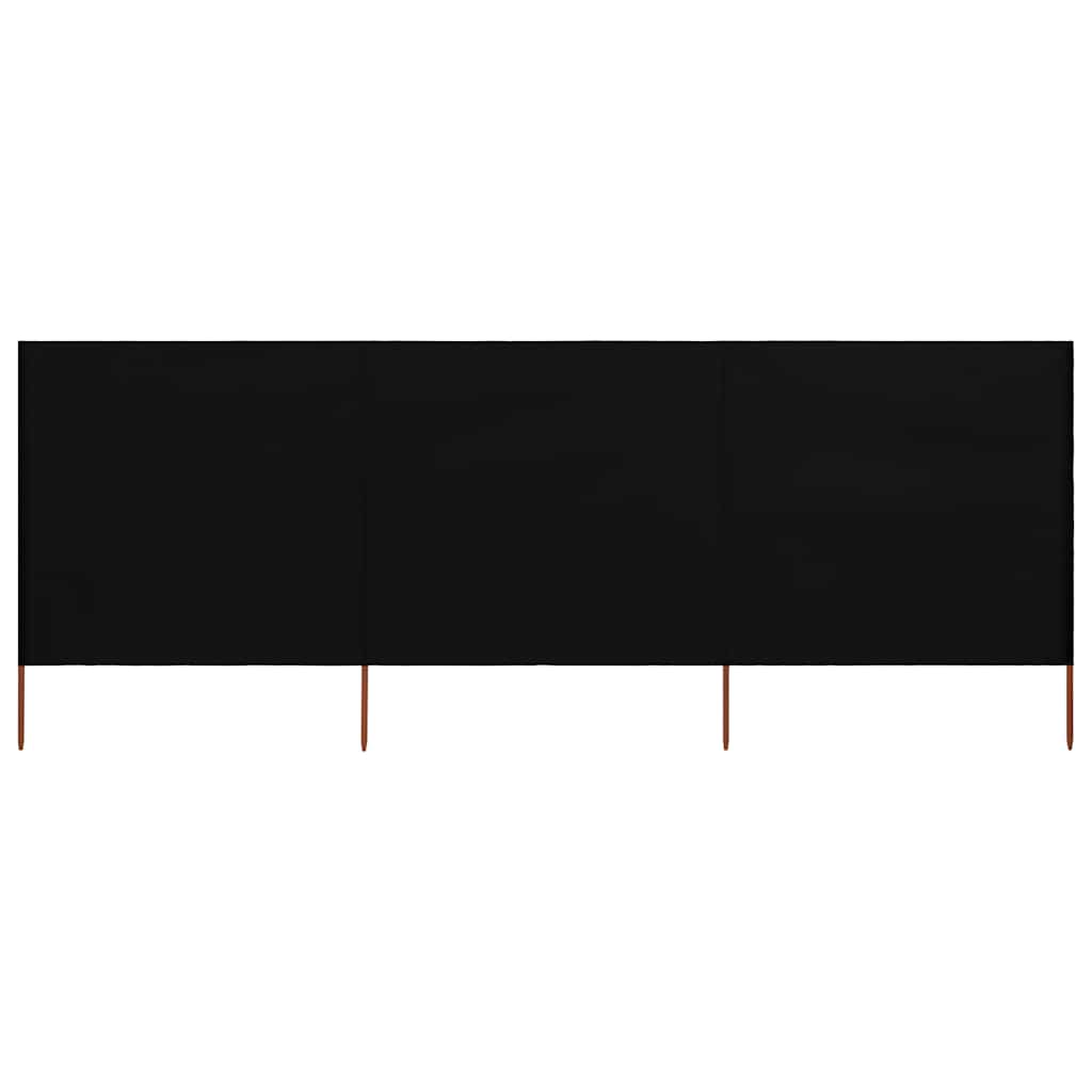 Vidaxl Windschutzscheibe 3 Paneele 400x120 cm Stoff schwarz