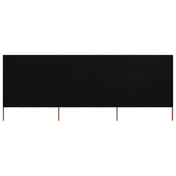 Vidaxl Windschutzscheibe 3 Paneele 400x120 cm Stoff schwarz