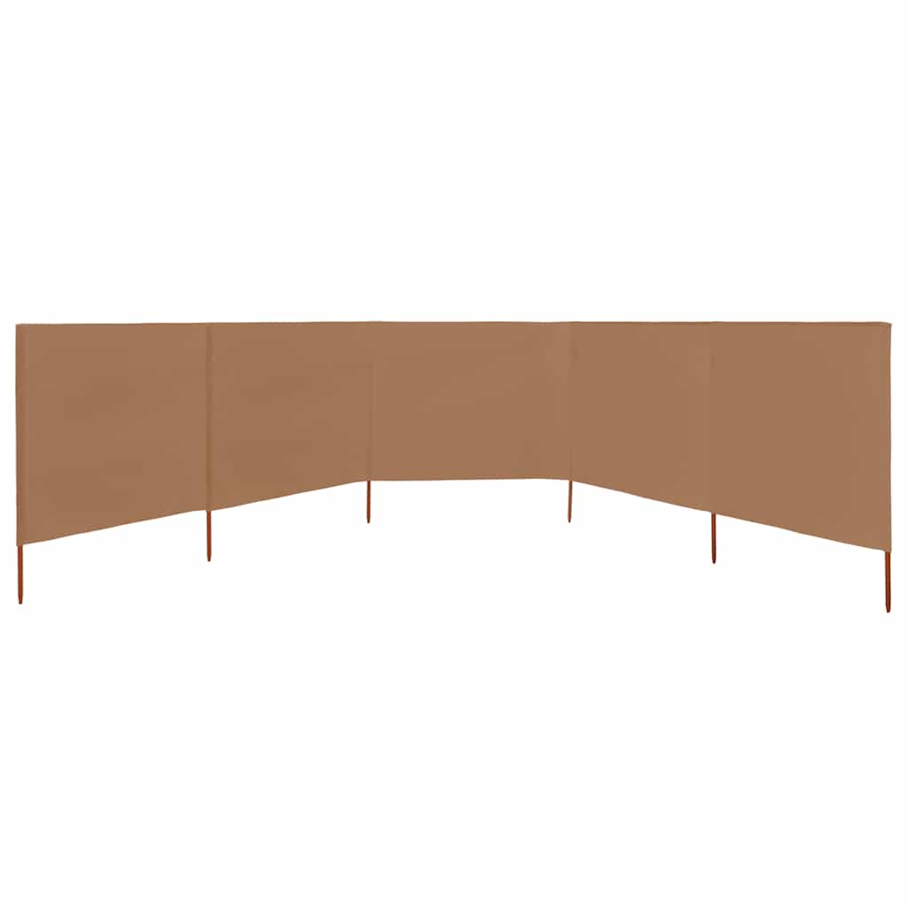 Vidaxl Windschutzscheibe 5 Paneele 600x80 cm Stofftaupe