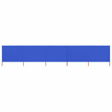 Vidaxl Windschutzscheibe 5 Paneele 600x80 cm Stoff Azure Blau - afbeelding 1