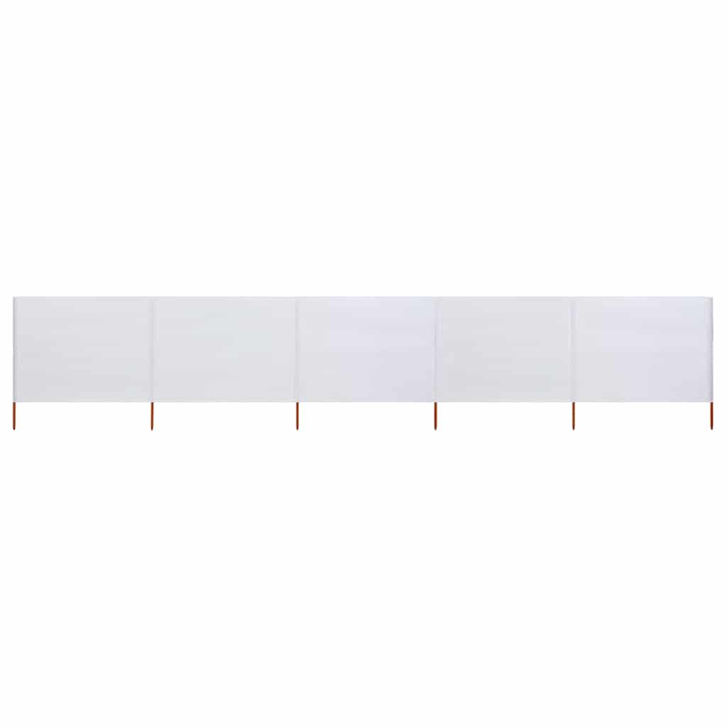Vidaxl Windschutzscheibe 5 Paneele 600x120 cm Stoff Sand weiß