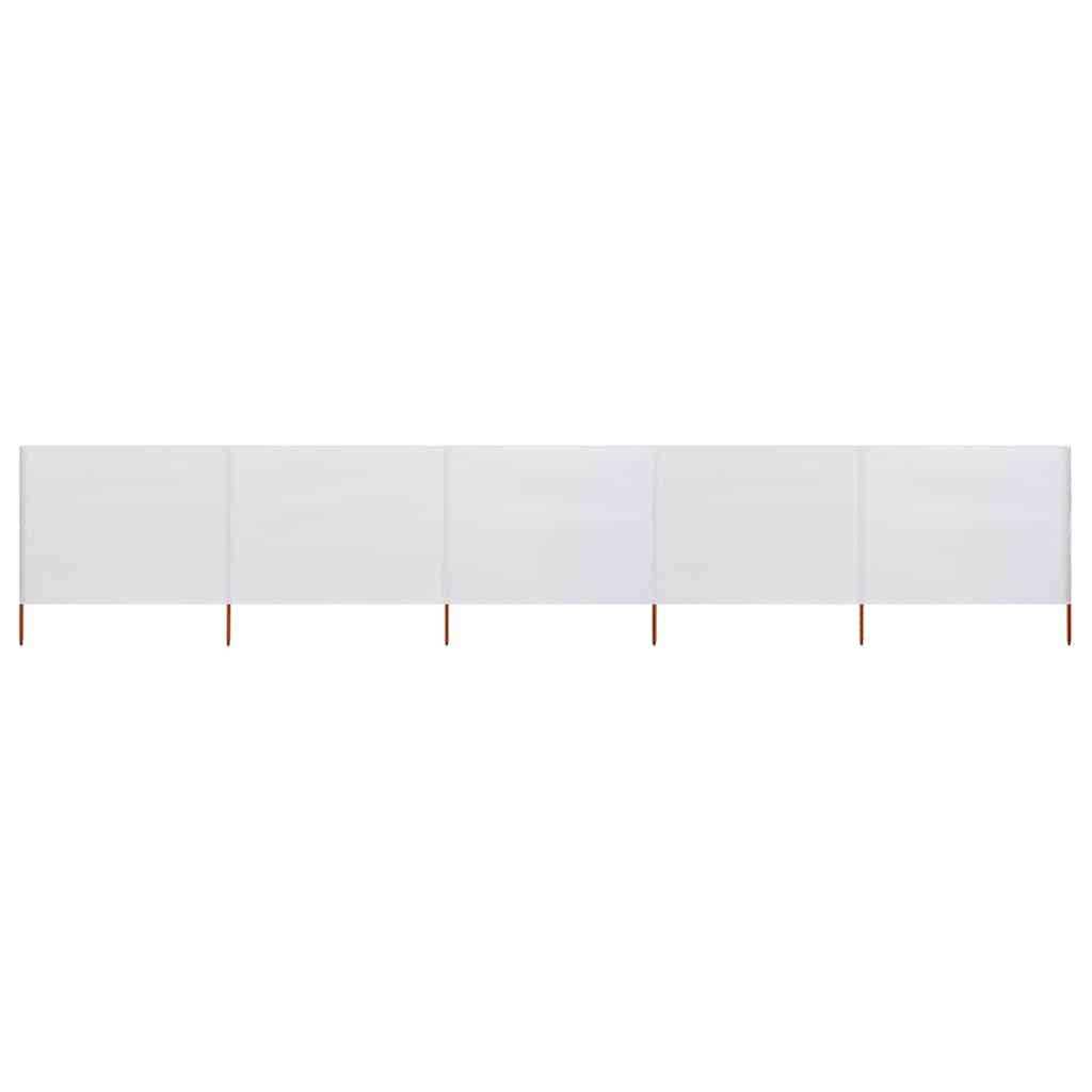 Vidaxl Windschutzscheibe 5 Paneele 600x160 cm Stoff Sand weiß
