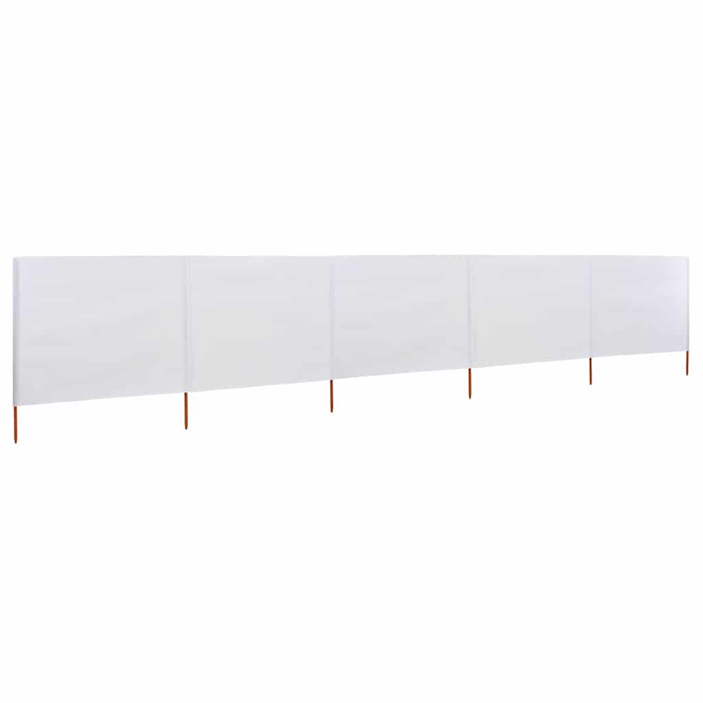 Vidaxl Windschutzscheibe 5 Paneele 600x160 cm Stoff Sand weiß