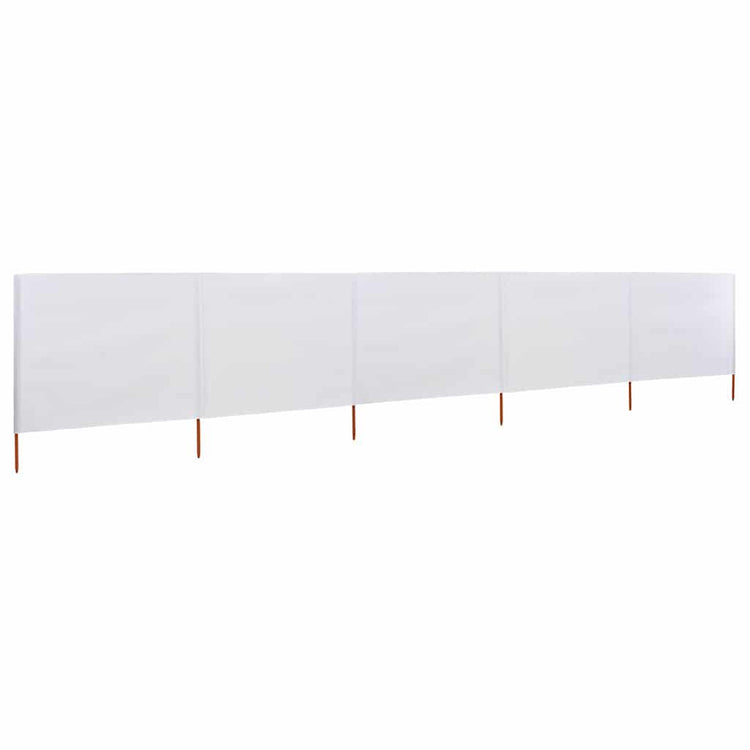Vidaxl Windschutzscheibe 5 Paneele 600x160 cm Stoff Sand weiß