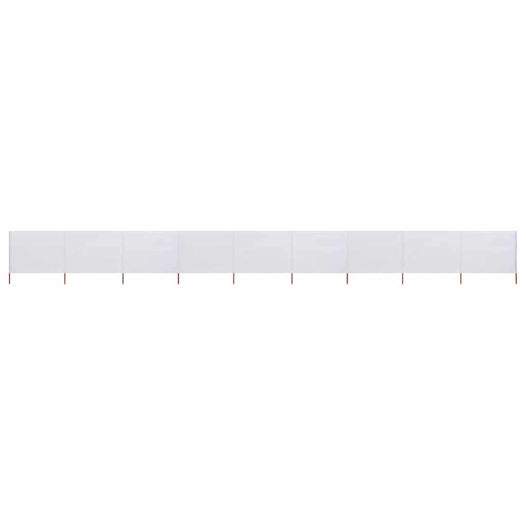 Vidaxl Windschutzscheibe 9 Paneele 1200x120 cm Stoff Sand Weiß