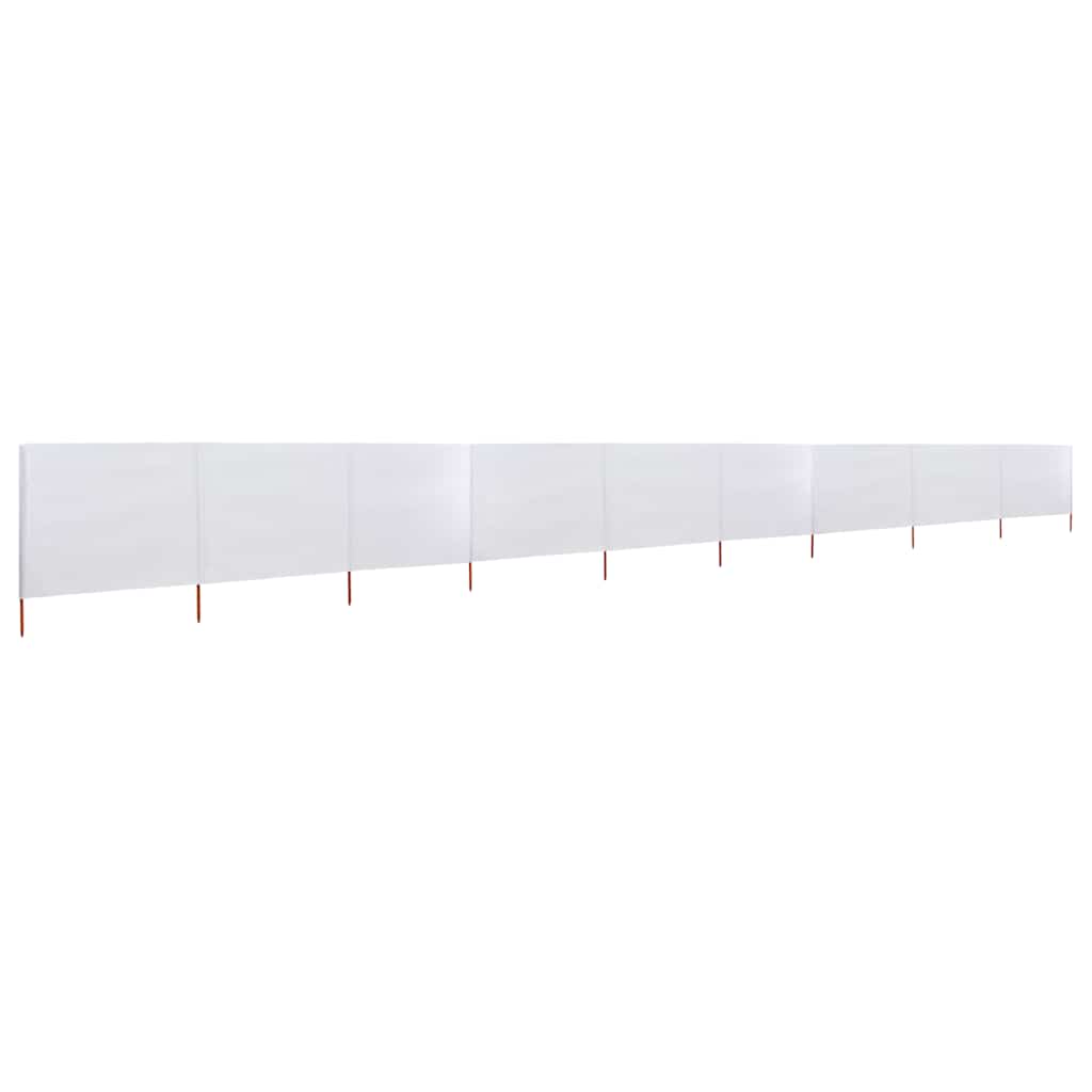 Vidaxl Windschutzscheibe 9 Paneele 1200x120 cm Stoff Sand Weiß