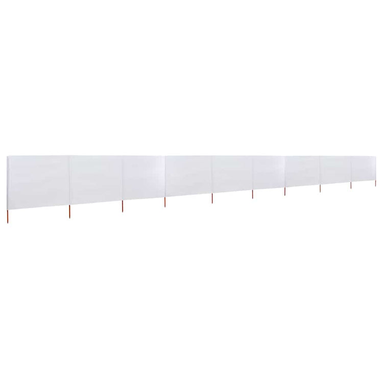 Vidaxl Windschutzscheibe 9 Paneele 1200x120 cm Stoff Sand Weiß