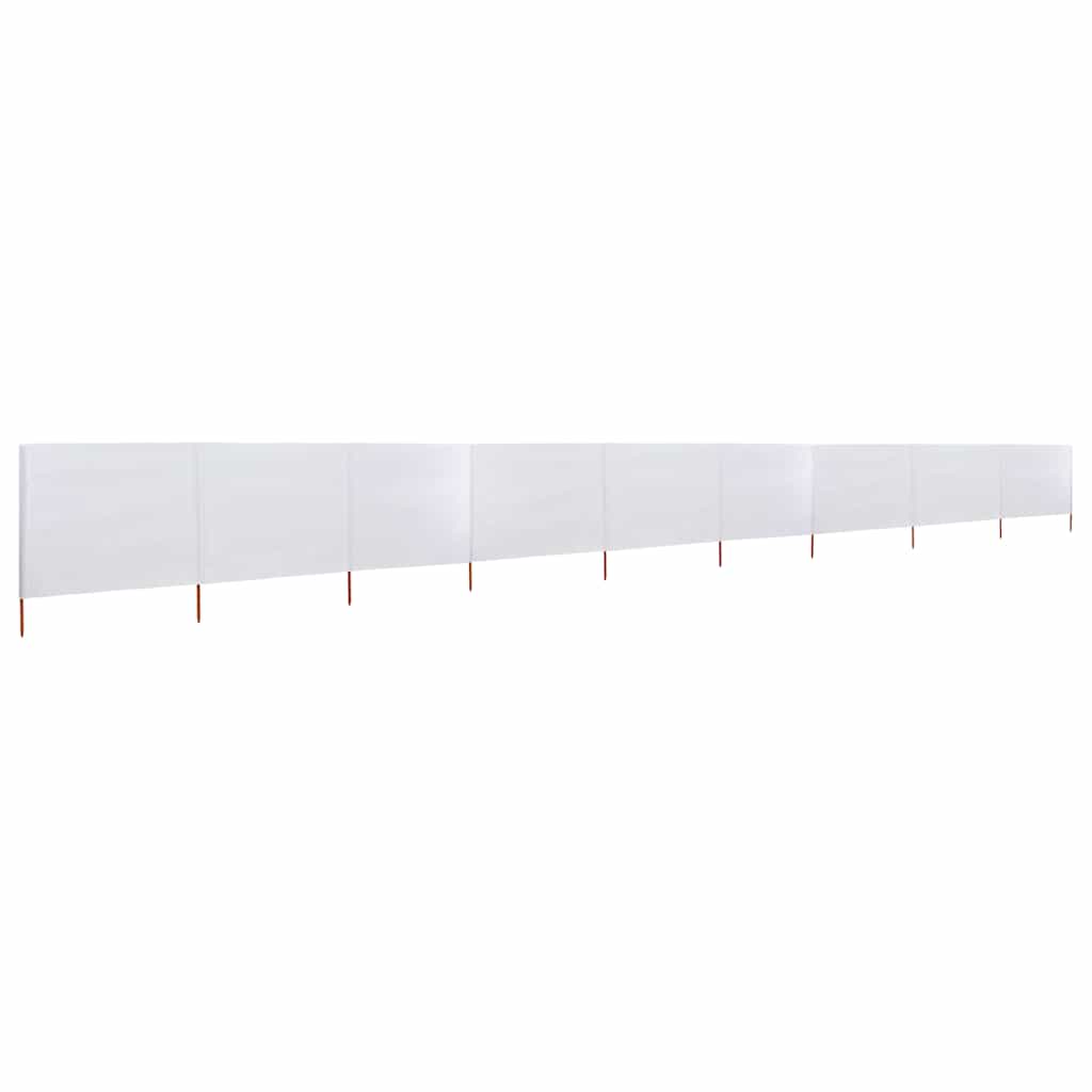 Vidaxl Windschutzscheibe 9 Paneele 1200x160 cm Stoff Sand Weiß