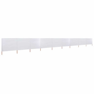 Vidaxl Windschutzscheibe 9 Paneele 1200x160 cm Stoff Sand Weiß