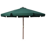 Vidaxl -Parasol mit Holzstange 330 cm Grün - afbeelding 1