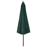 Vidaxl -Parasol mit Holzstange 330 cm Grün - afbeelding 3