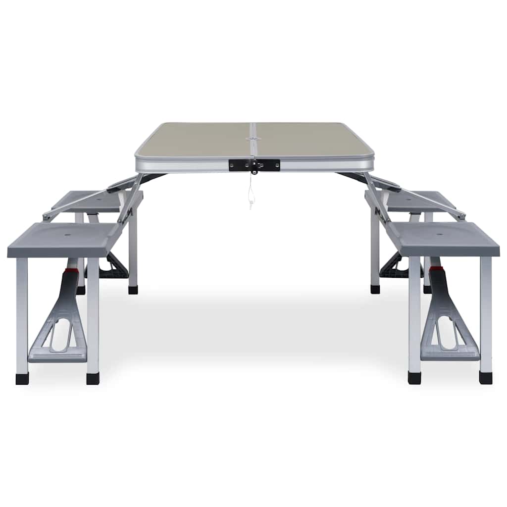 Vidaxl Camping -Tisch zusammenklappbar mit 4 Sitzen aus Stahl und Aluminium
