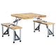 Vidaxl Camping -Tisch zusammenklappbar mit 4 Sitzen aus Stahl und Aluminium