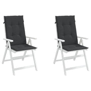 Vidaxl Gartenstuhl Kissen 2 St hoher Rücken 120x50x3 cm Stoff schwarz - afbeelding 3