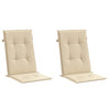 Vidaxl Gartenstuhl Kissen 2 St hoher Rücken 120x50x3 cm Stoff Beige