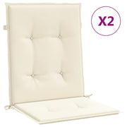 Vidaxl Gartenstuhl Kissen unterhalb des Rückens 2 ST 100x50x3 cm Oxford Stoffcreme - afbeelding 2