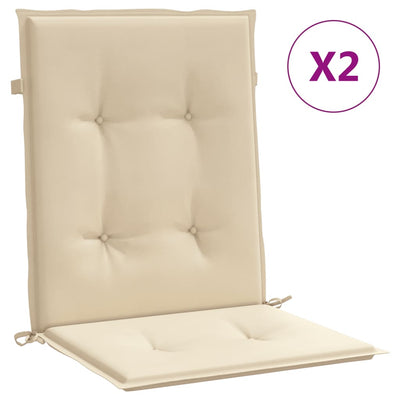 Vidaxl Gartenstuhl Kissen unterhalb des Rückens 2 ST 100x50x3 cm Oxford Stoff Beige