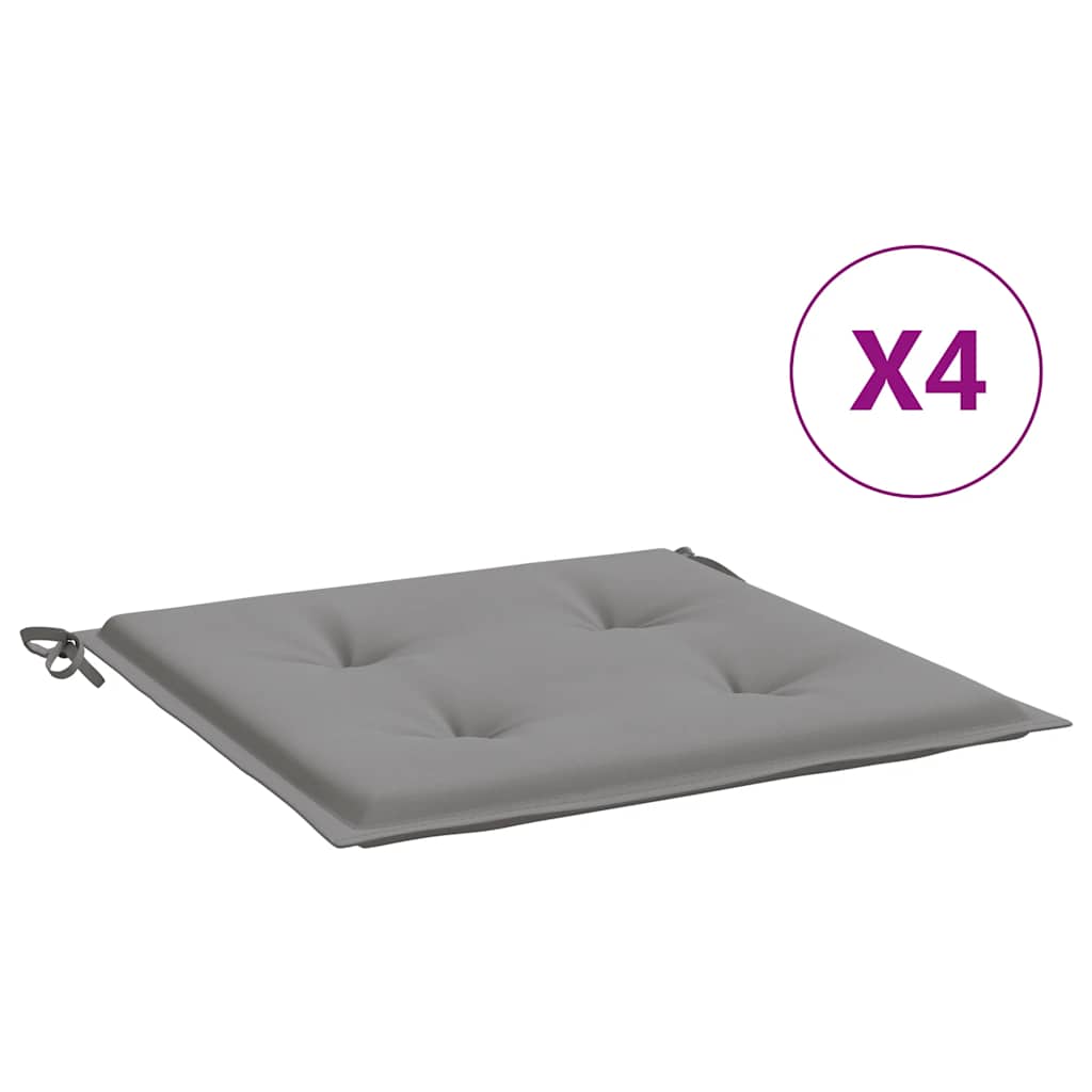 Vidaxl Gartenstuhl Kissen 4 Stcs 40x40x3 cm Oxford Stoff grau