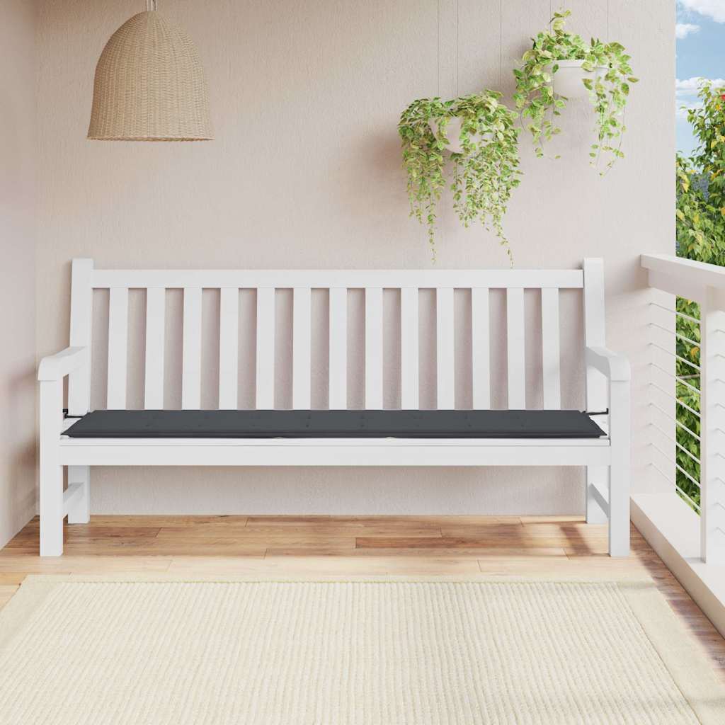 Vidaxl Gartenbank Kissen 200x50x3 cm Oxford Stoff schwarz