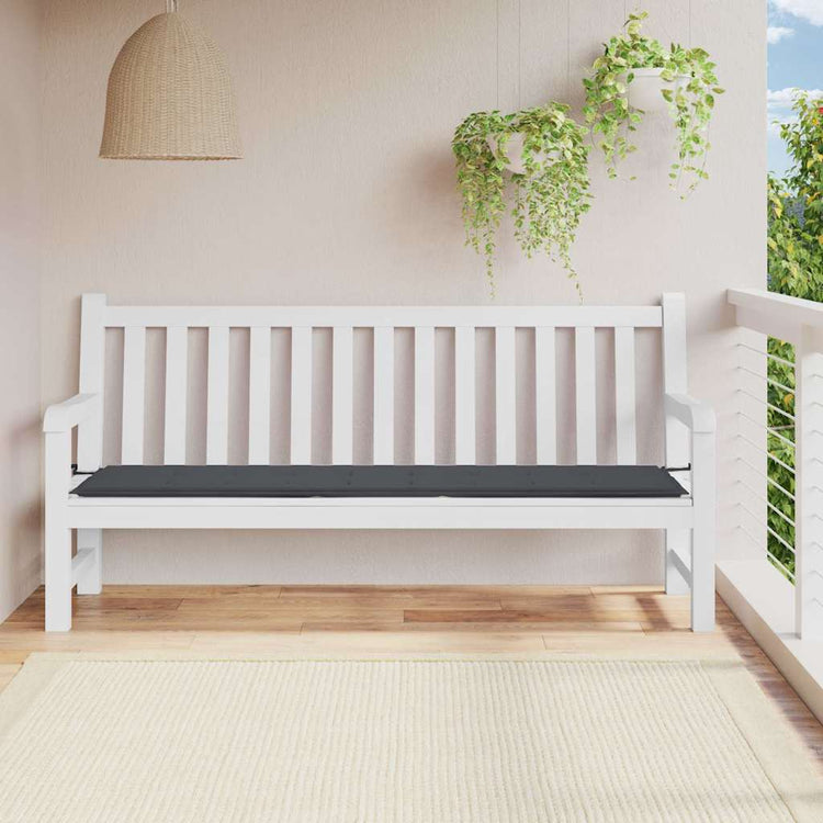 Vidaxl Gartenbank Kissen 200x50x3 cm Oxford Stoff schwarz