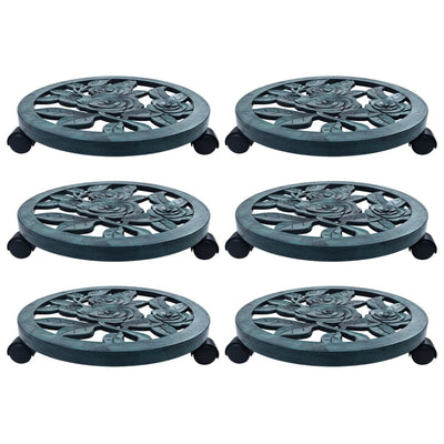 VIDAXL -Pflanzenwagen 6 Stcs 38 cm Kunststoffgrün