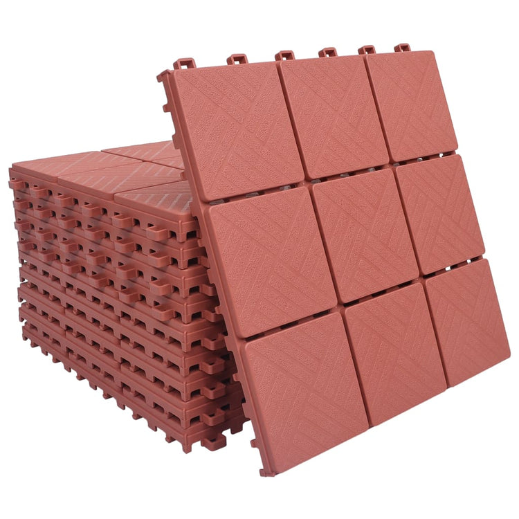 VIDAXL -Terrassenfliesen 10 Stcs 30,5 x 30,5 cm Kunststoffrot